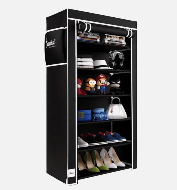 6 Rack Collapsible Wardrobe & Shoe Rack - Space Saving Storage